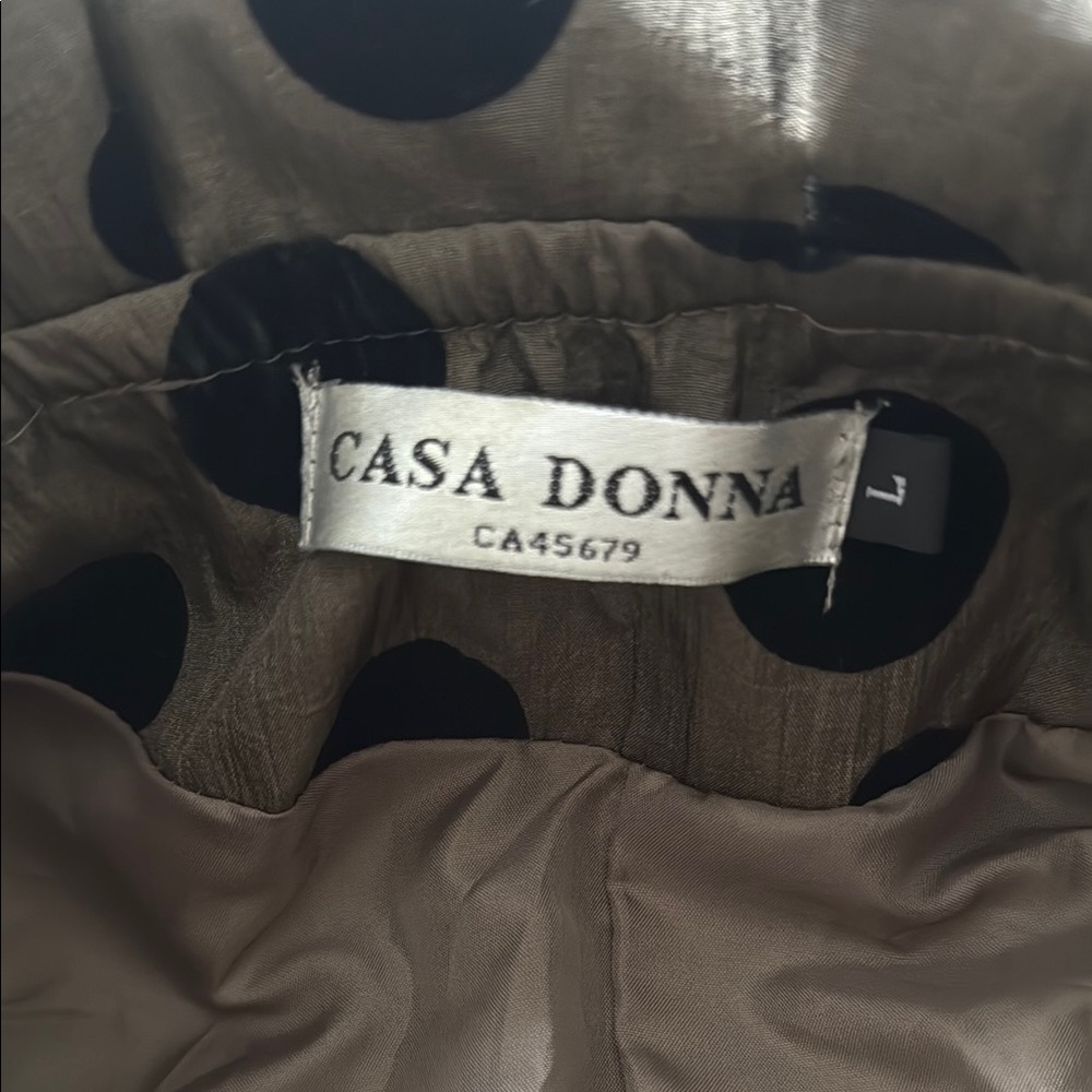 Polka Dot Trench Coat - Olive with Black Dots - Picture 5 of 5